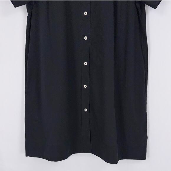 Madewell Collared Button Front Mini Shirtdress Womens XXS True Black - Picture 5 of 13